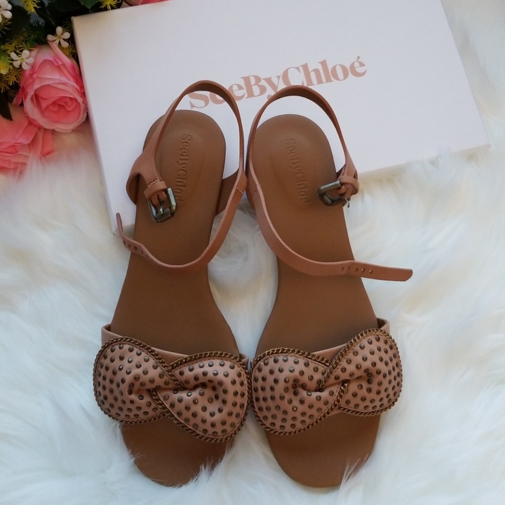 Clara Bow Leather Flat Sandals